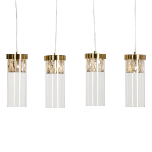 Ceiling Lamp 91 x 11 x 45 cm Gold Glass Metal