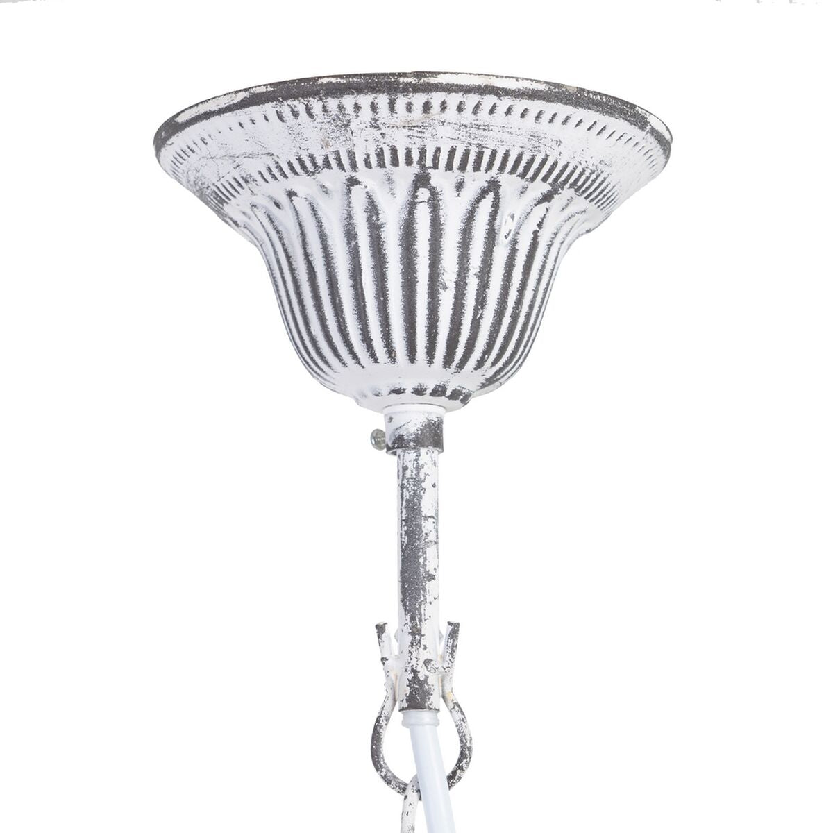 Ceiling Lamp 58 x 58 x 104 cm Black Metal White Vintage