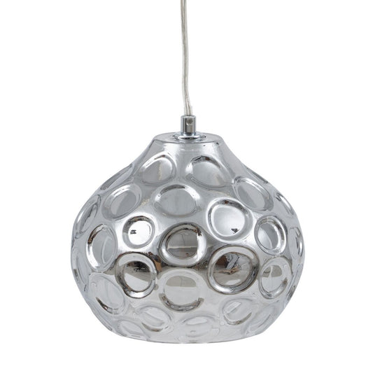 Ceiling Lamp 18 x 18 x 17.5 cm Glass Silver Iron