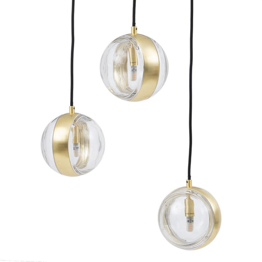 Ceiling Lamp 15 x 15 x 120 cm Golden Glass Iron