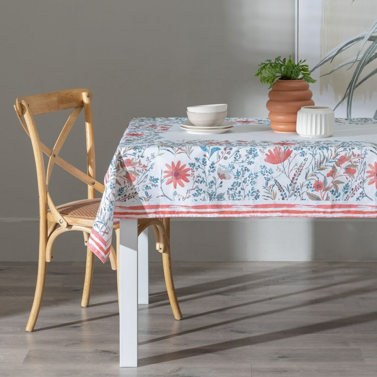 Tablecloth Blue Polyester 100% cotton 140 x 200 cm