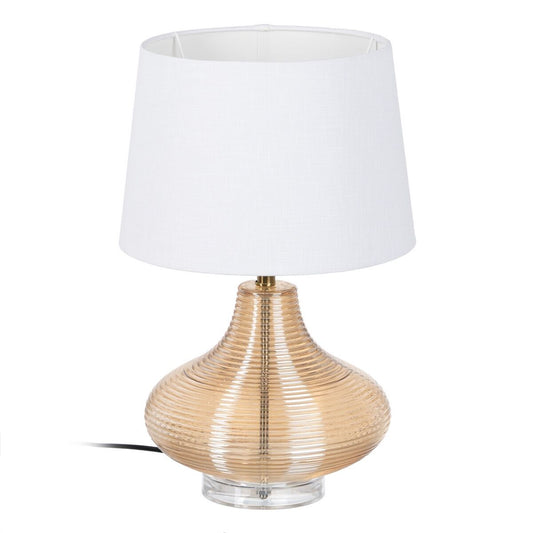 Table Lamp Synthetic Fabric Gold Metal 30 x 30 x 47 cm