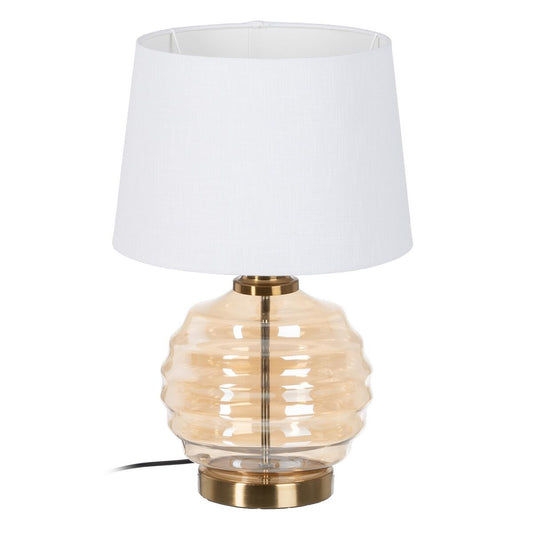 Table Lamp Synthetic Fabric Gold Metal 30 x 30 x 47 cm