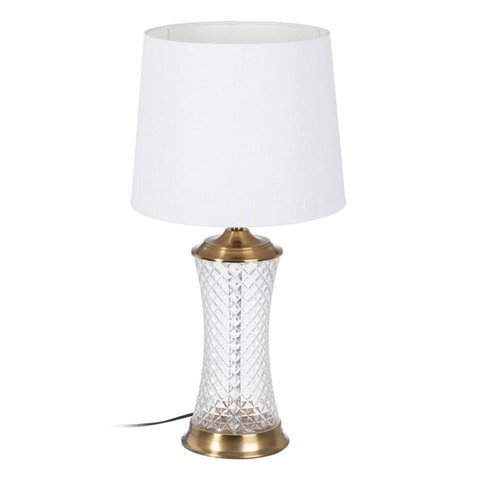 Table Lamp Synthetic Fabric Gold Metal 35 x 35 x 69 cm