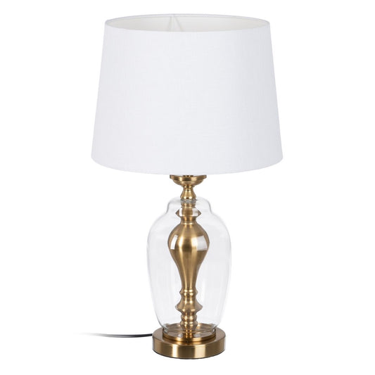 Table Lamp 33 x 33 x 58 cm Synthetic Fabric Gold Metal