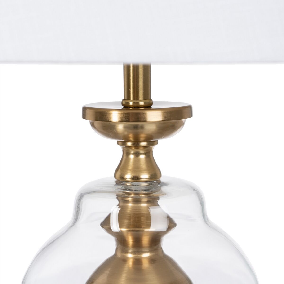 Table Lamp 33 x 33 x 58 cm Synthetic Fabric Gold Metal