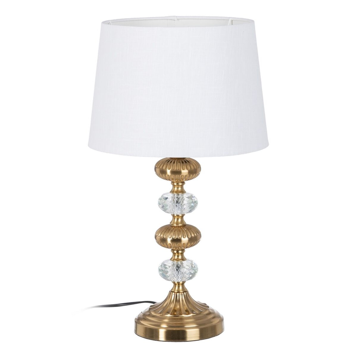 Table Lamp 30 x 30 x 52 cm Synthetic Fabric Gold Metal