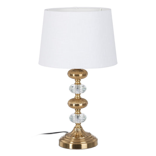 Table Lamp 30 x 30 x 52 cm Synthetic Fabric Gold Metal