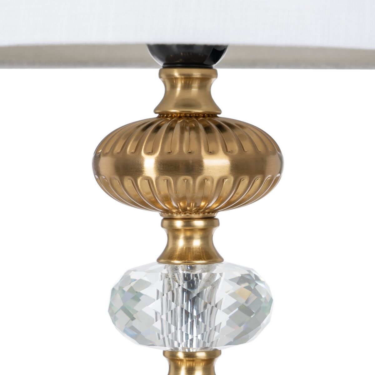 Table Lamp 30 x 30 x 52 cm Synthetic Fabric Gold Metal