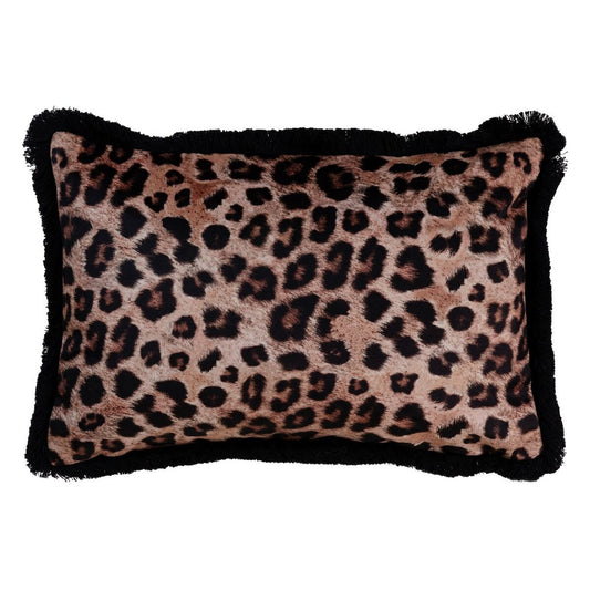 Almofada leopardo marrom 45 x 30 cm