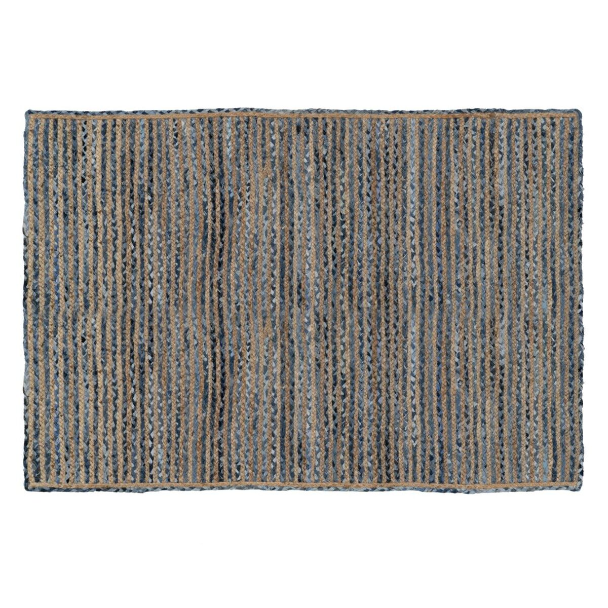 Natural Blue Cotton Jute Rug 230 x 160 cm