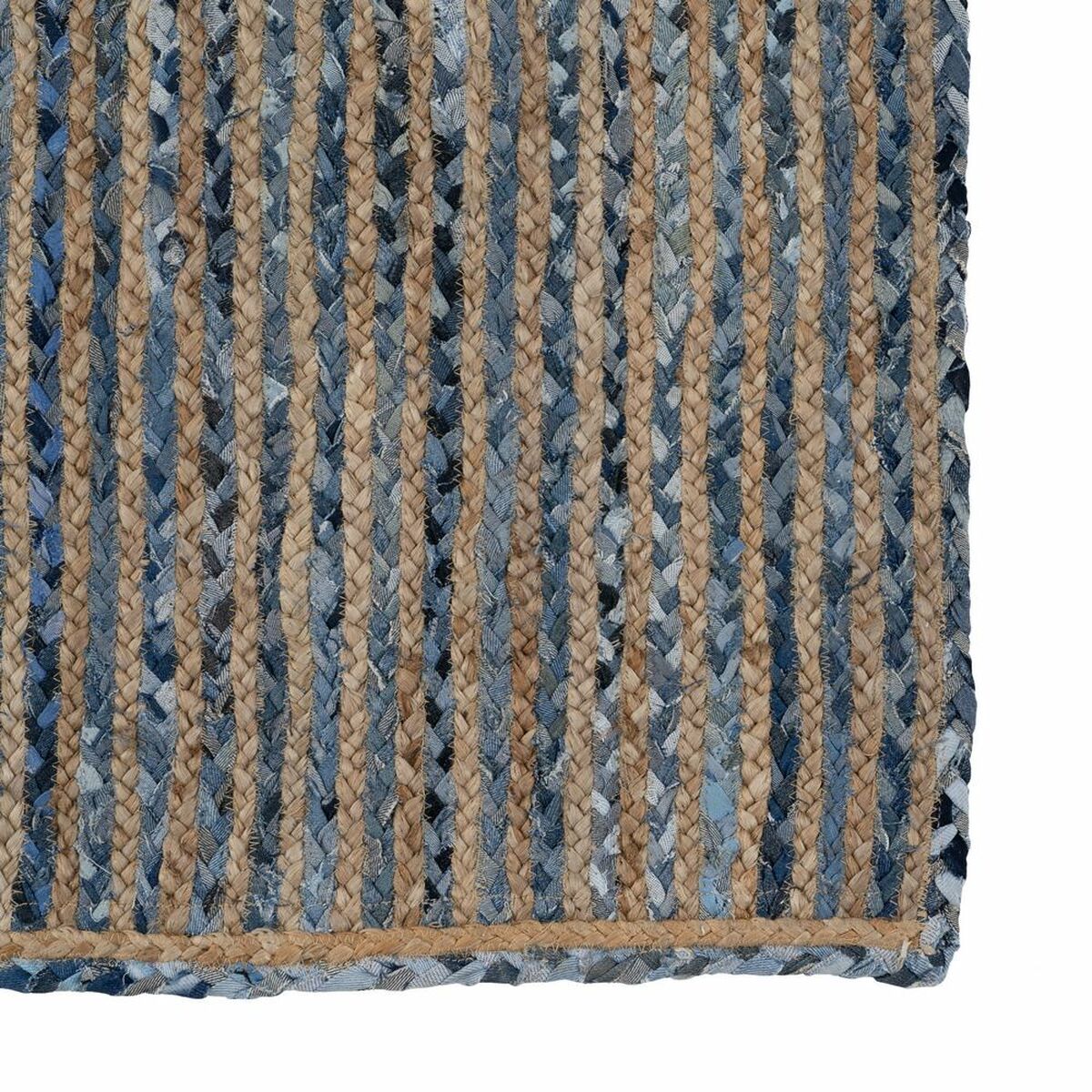 Natural Blue Cotton Jute Rug 230 x 160 cm