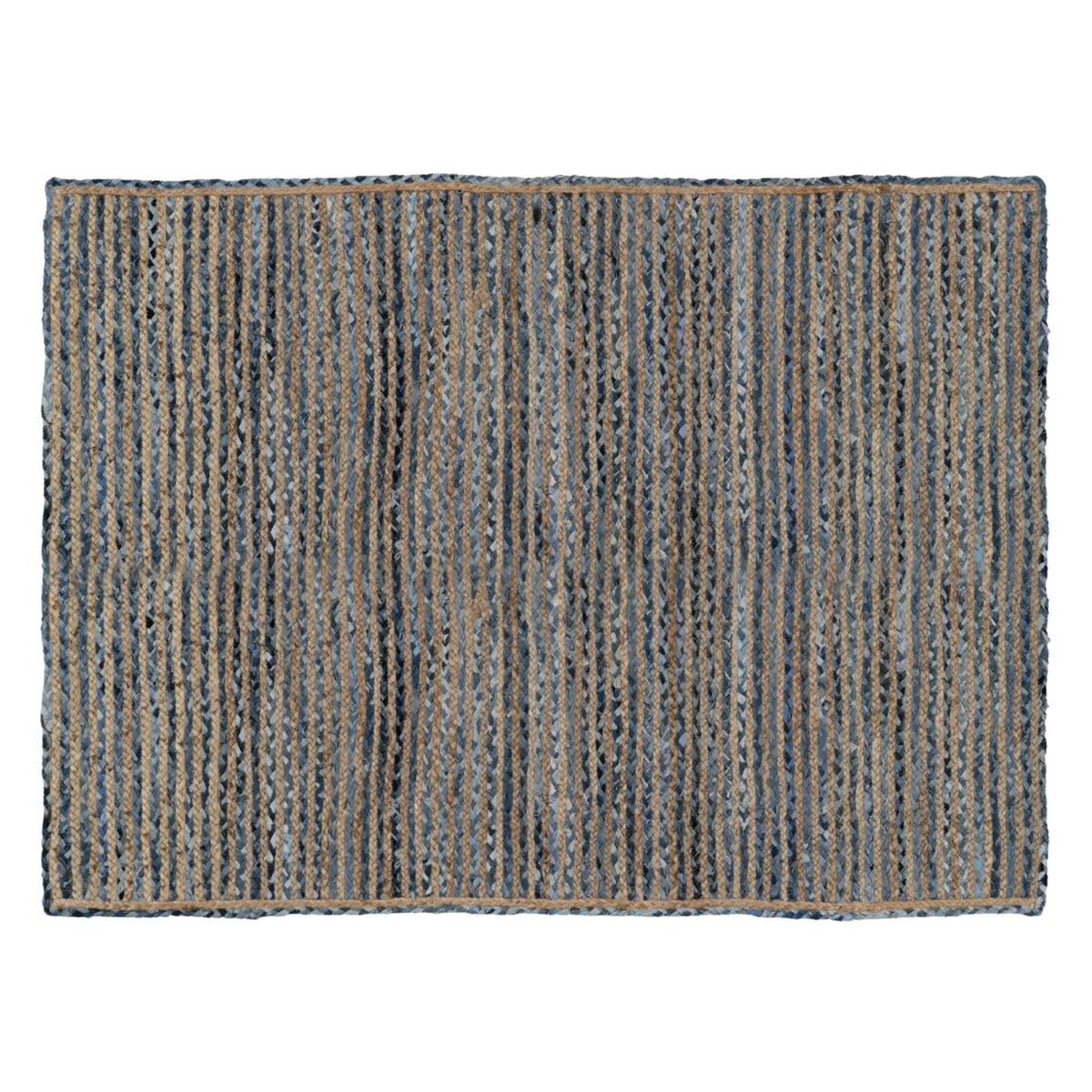 Rug 290 x 200 cm Natural Blue Cotton Jute