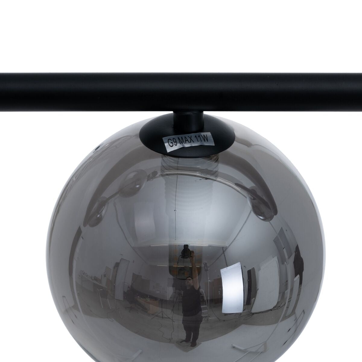 Ceiling Lamp 85 x 15 x 32 cm Glass Black Metal