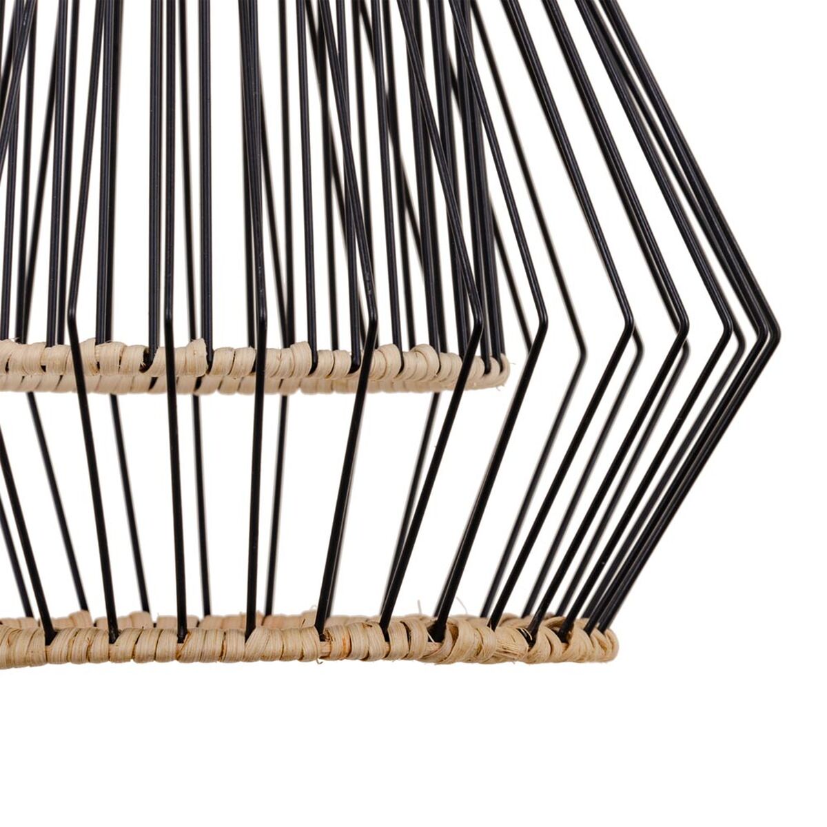 Ceiling Lamp 28 x 28 x 36 cm White Metal Rattan