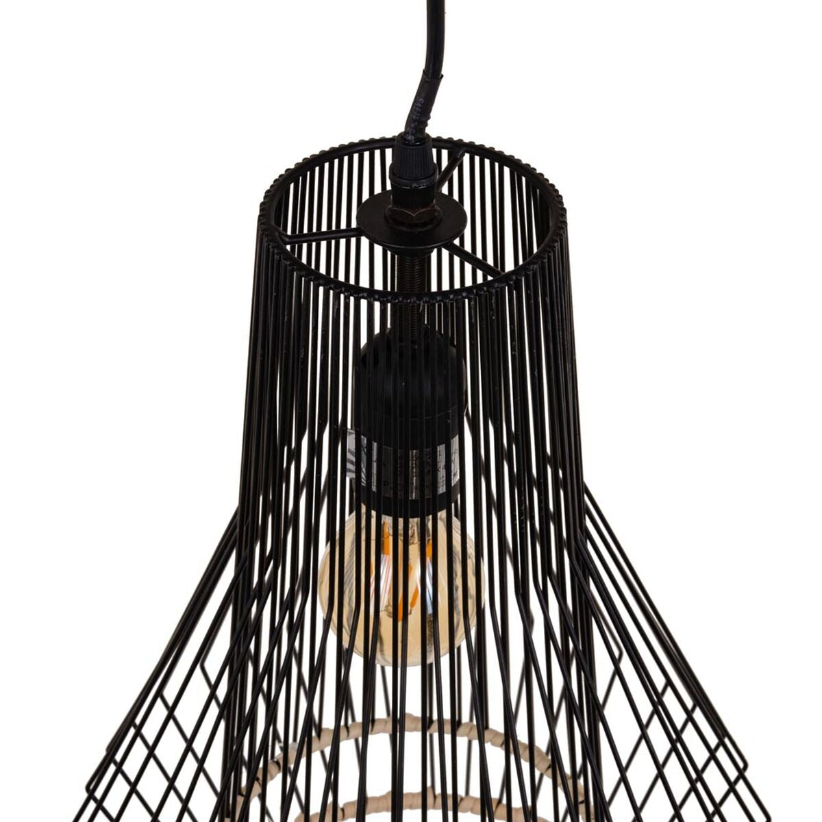 Ceiling Lamp 28 x 28 x 36 cm White Metal Rattan