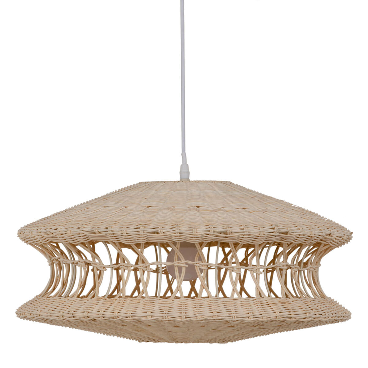 Ceiling Lamp 52.5 x 52.5 x 25 cm Metal Cream Rattan