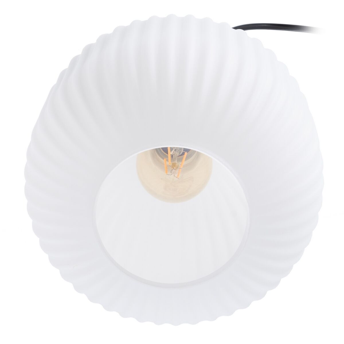 Ceiling Lamp Natural Glass White Metal 20 x 20 x 30 cm