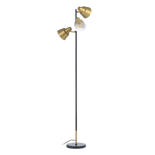 Floor Lamp 30 x 30 x 155 cm Black Gold Metal