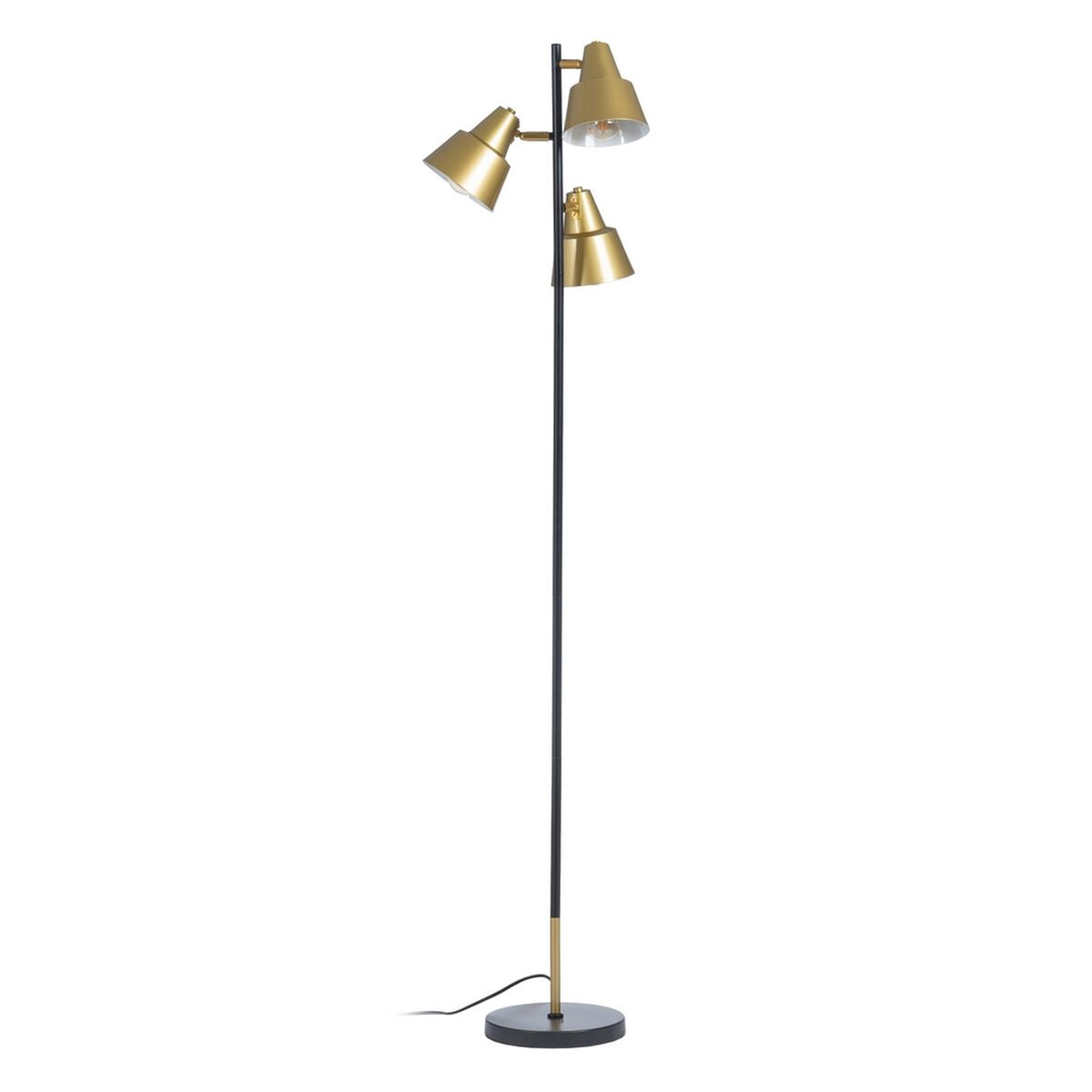 Floor Lamp 30 x 30 x 155 cm Black Gold Metal