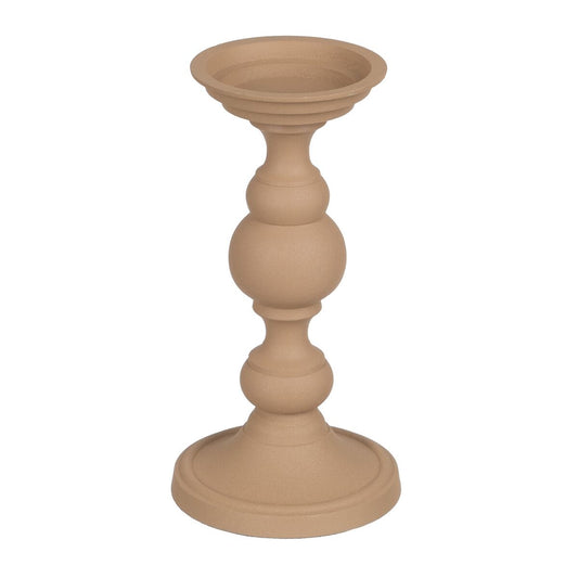 Candle holder 15 x 15 x 28 cm Beige Aluminum