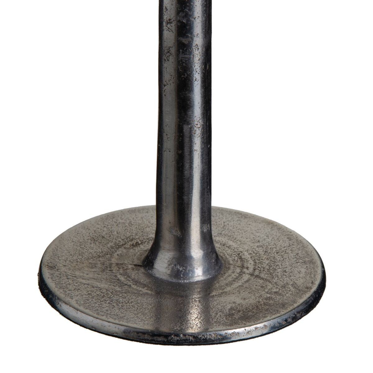 Glass Candle Holder Gray Metal 13 x 13 x 38 cm Silver