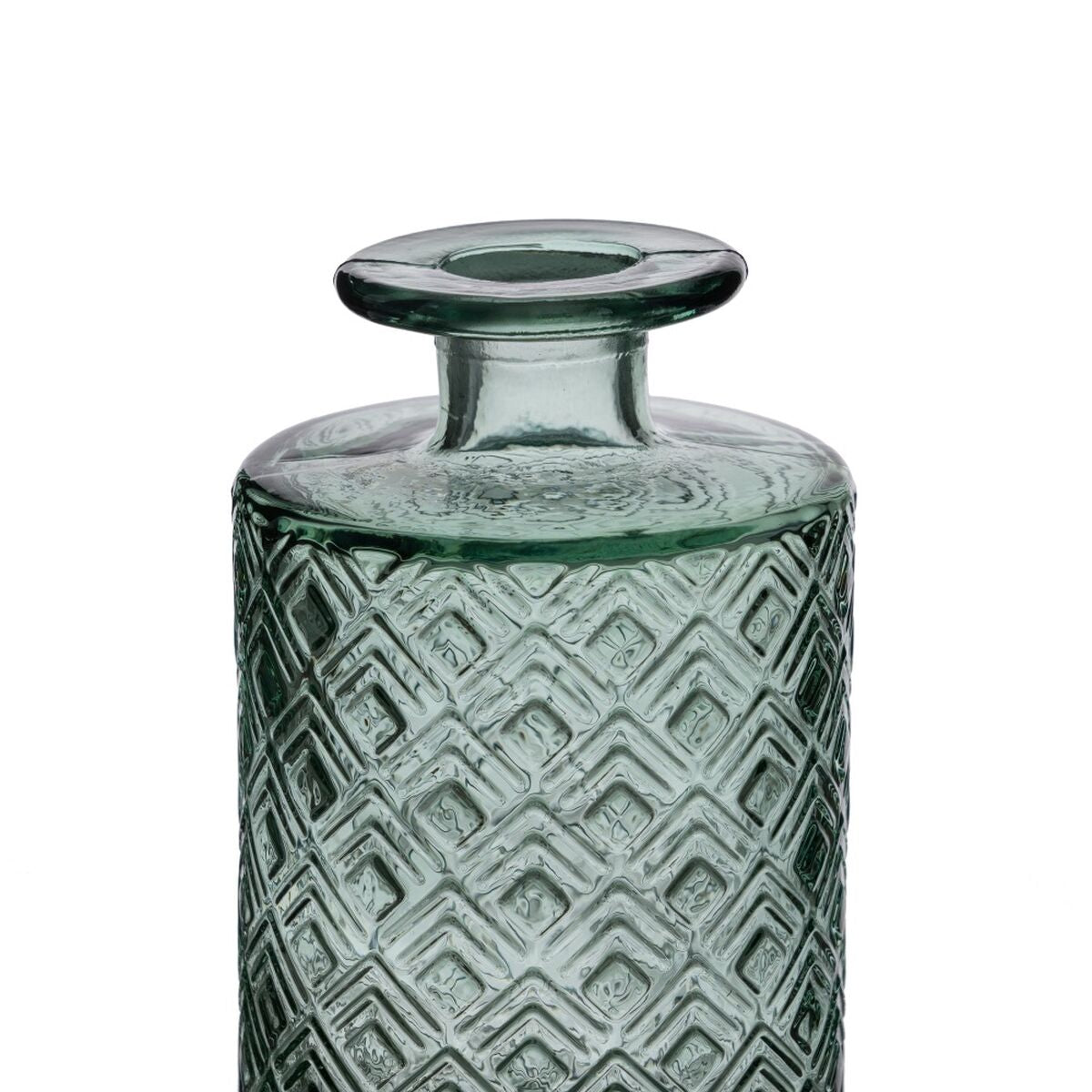 Green recycled glass vase 9 x 9 x 28 cm