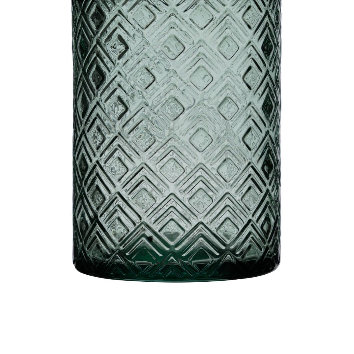 Green recycled glass vase 9 x 9 x 28 cm