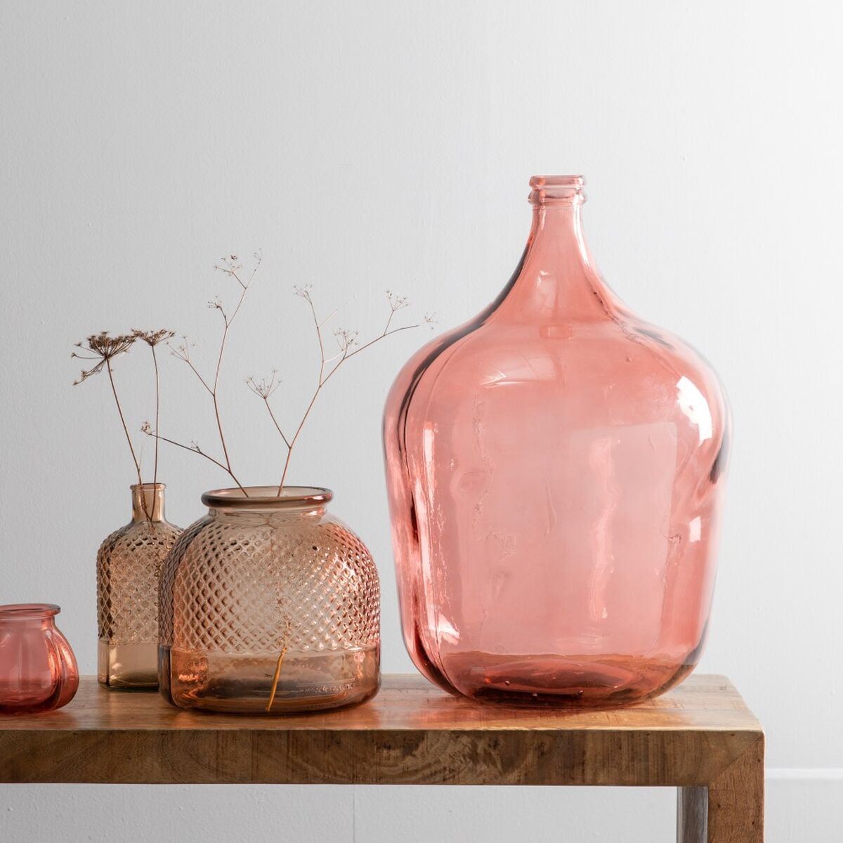 Decorative Carafe 36.5 x 36.5 x 56 cm Pink recycled glass