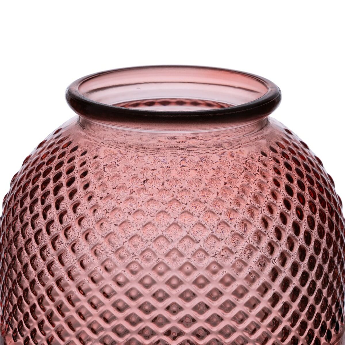 Pink vase recycled glass 24 x 24 x 24 cm