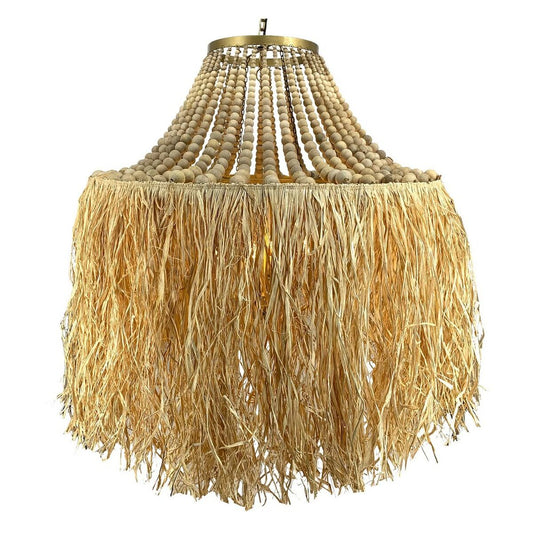 Ceiling Lamp 80 x 80 x 90 cm Natural Metal Wood