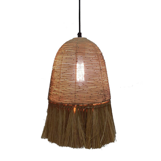 Metal Ceiling Lamp 20 x 20 x 47 cm Natural fiber