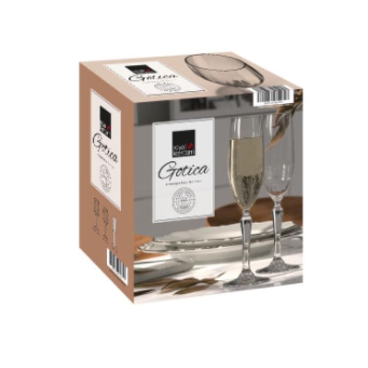 Set of Glasses Royal Leerdam Gotica 210 ml Champagne Ø 4.8 x 22.5 cm 6 Units