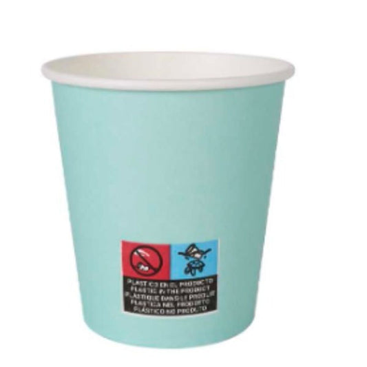 Set of Disposable Algon Aquamarine Cardboard Cups 200 ml