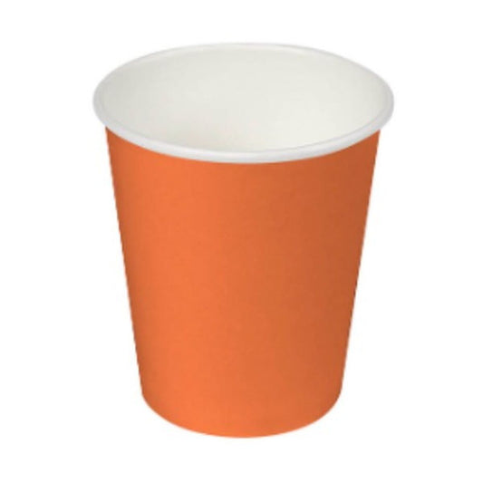 Set of Algon Cardboard Disposable Cups 200 ml Orange 24 Units