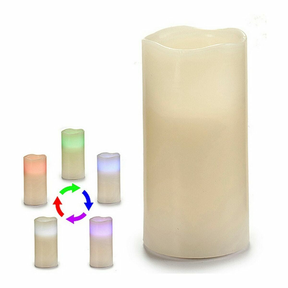 Set of 6 Plastic Cream LED Candle