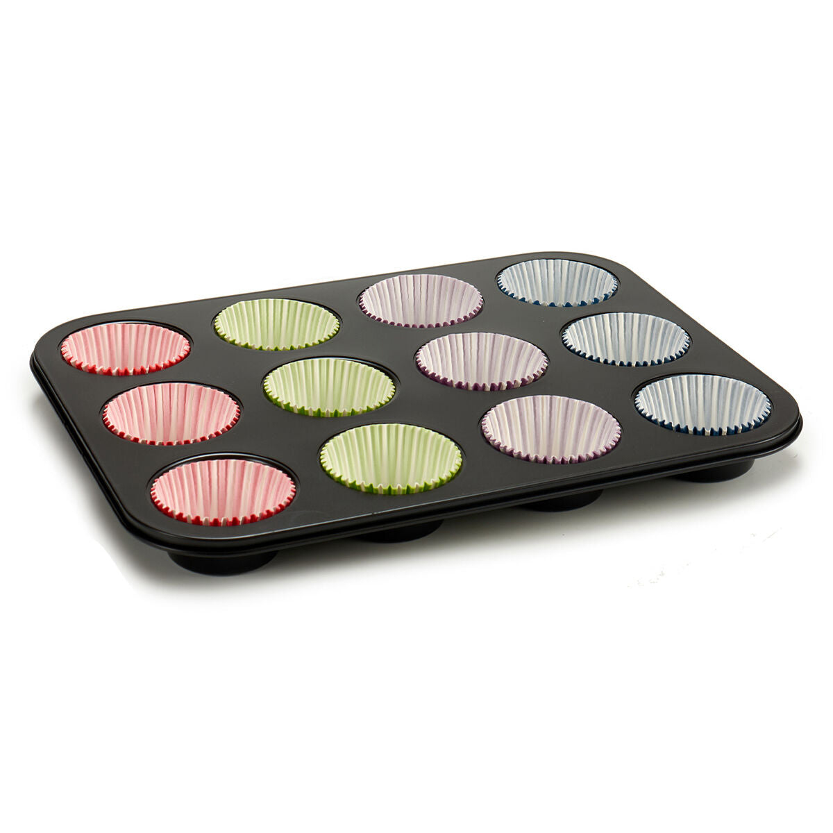 Multicolor Cupcake Molds Baking Tray (7 x 7 x 3 cm) (35 x 3 x 26.5 cm) (12 Units)