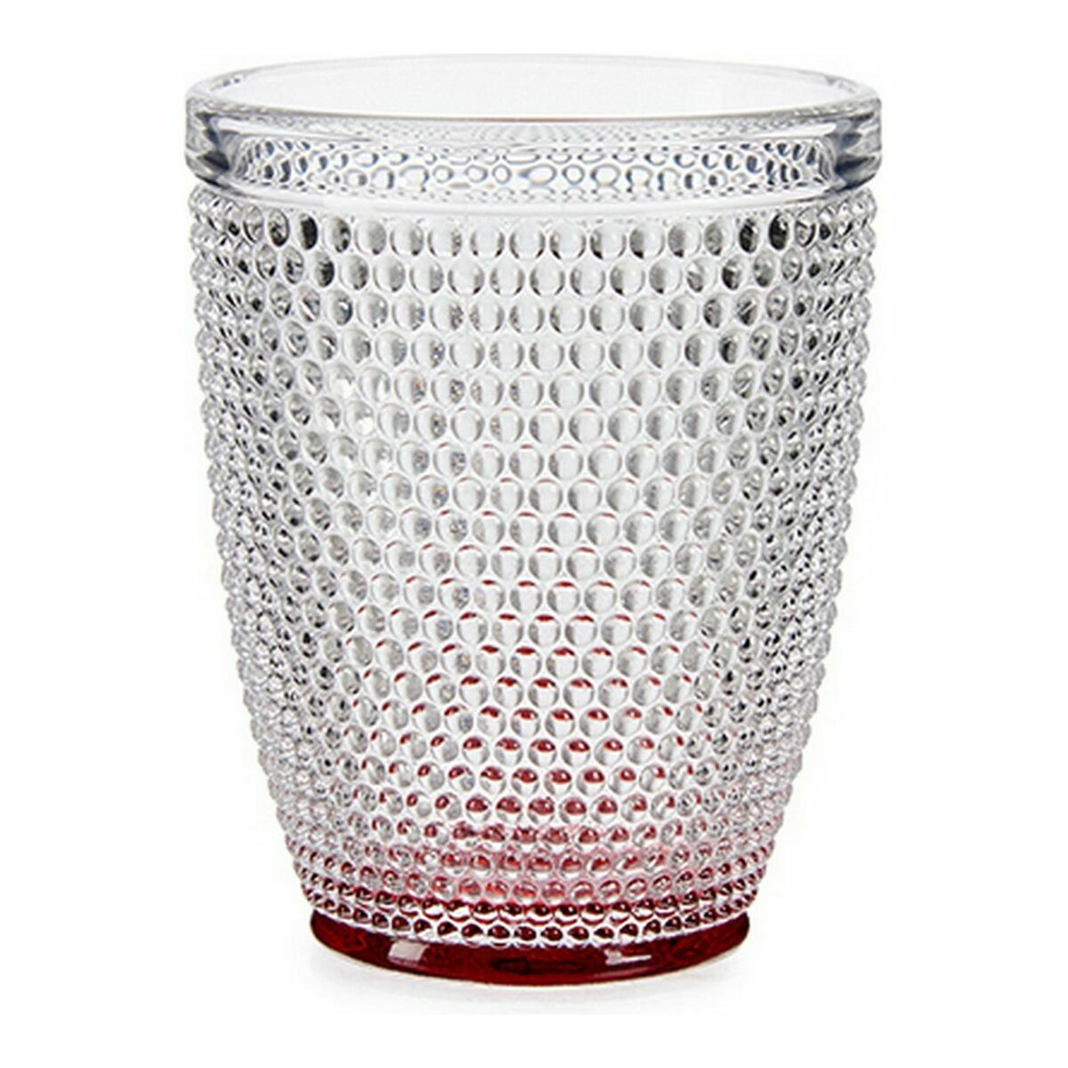 Red Glass Dots Transparent Glass 300 ml (6 Units)