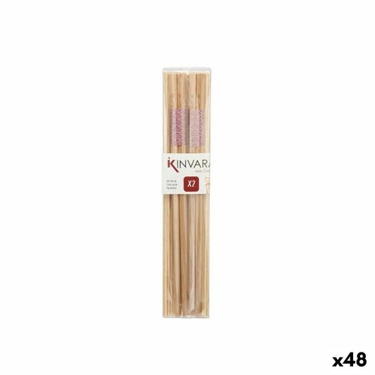 Conjunto de sushi de bambu marrom (48 unidades)