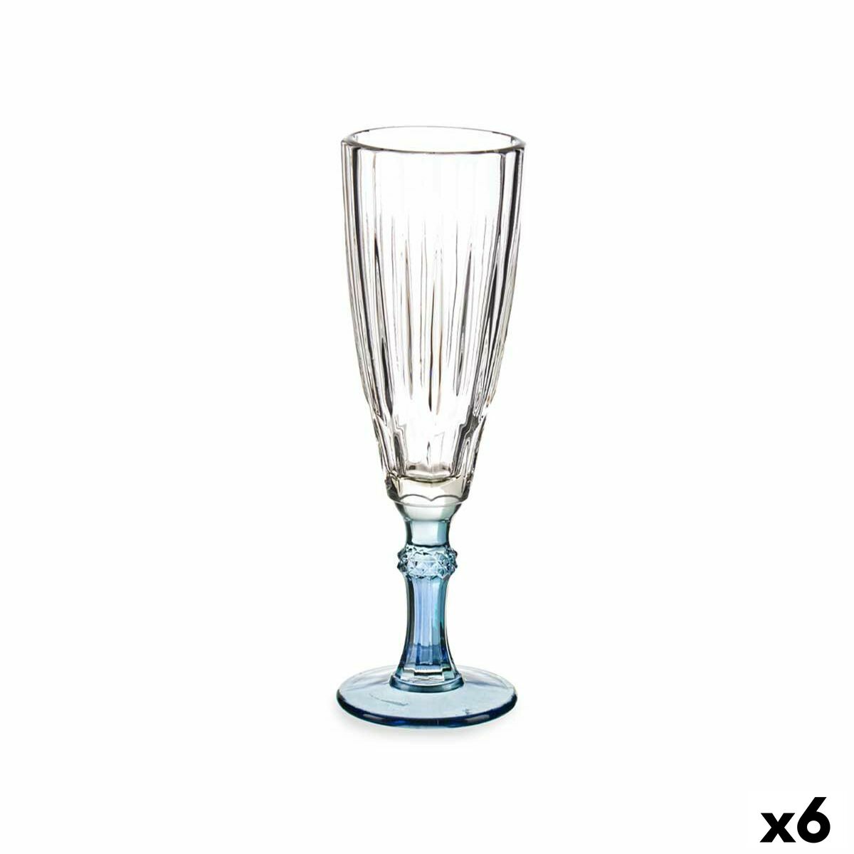 Taça de champanhe Exotic Crystal Blue 6 Unidades (170 ml)