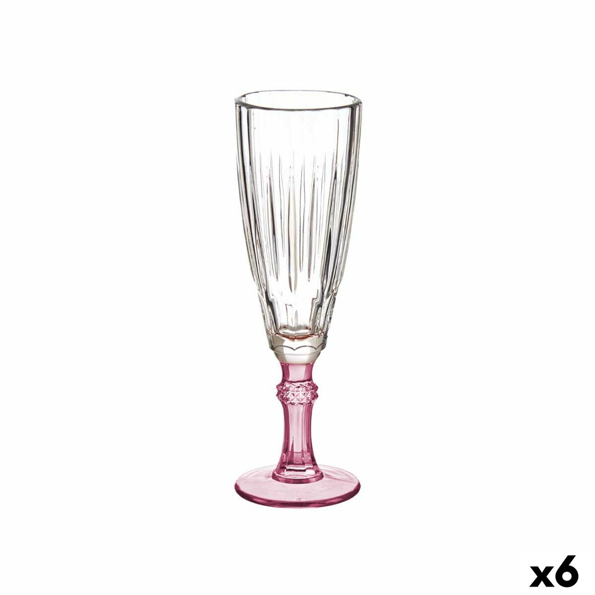 Crystal Pink Champagne glass 6 Units (170 ml)