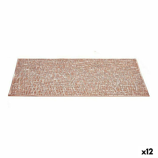 Trivet de plástico rosa (45 x 0,01 x 30 cm) (12 unidades)