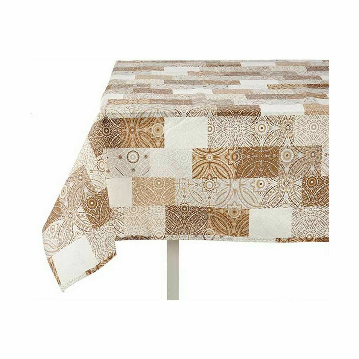 Tablecloth Thin canvas Anti-stain Tile 140 x 180 cm Beige (6 Units)