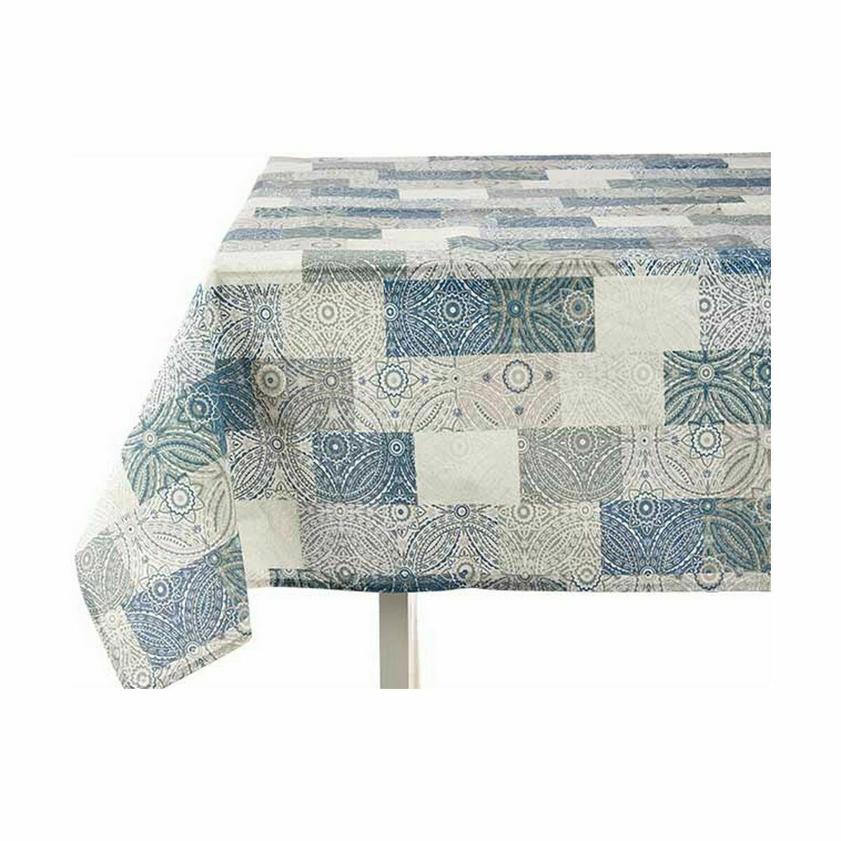 Tablecloth Thin canvas Anti-stain Tile 140 x 180 cm Blue (6 Units)