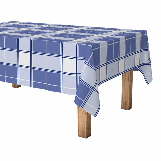 Toalha de mesa em rolo Exma Antimanchas Azul Aos quadrados Clássico 140 cm x 25 m